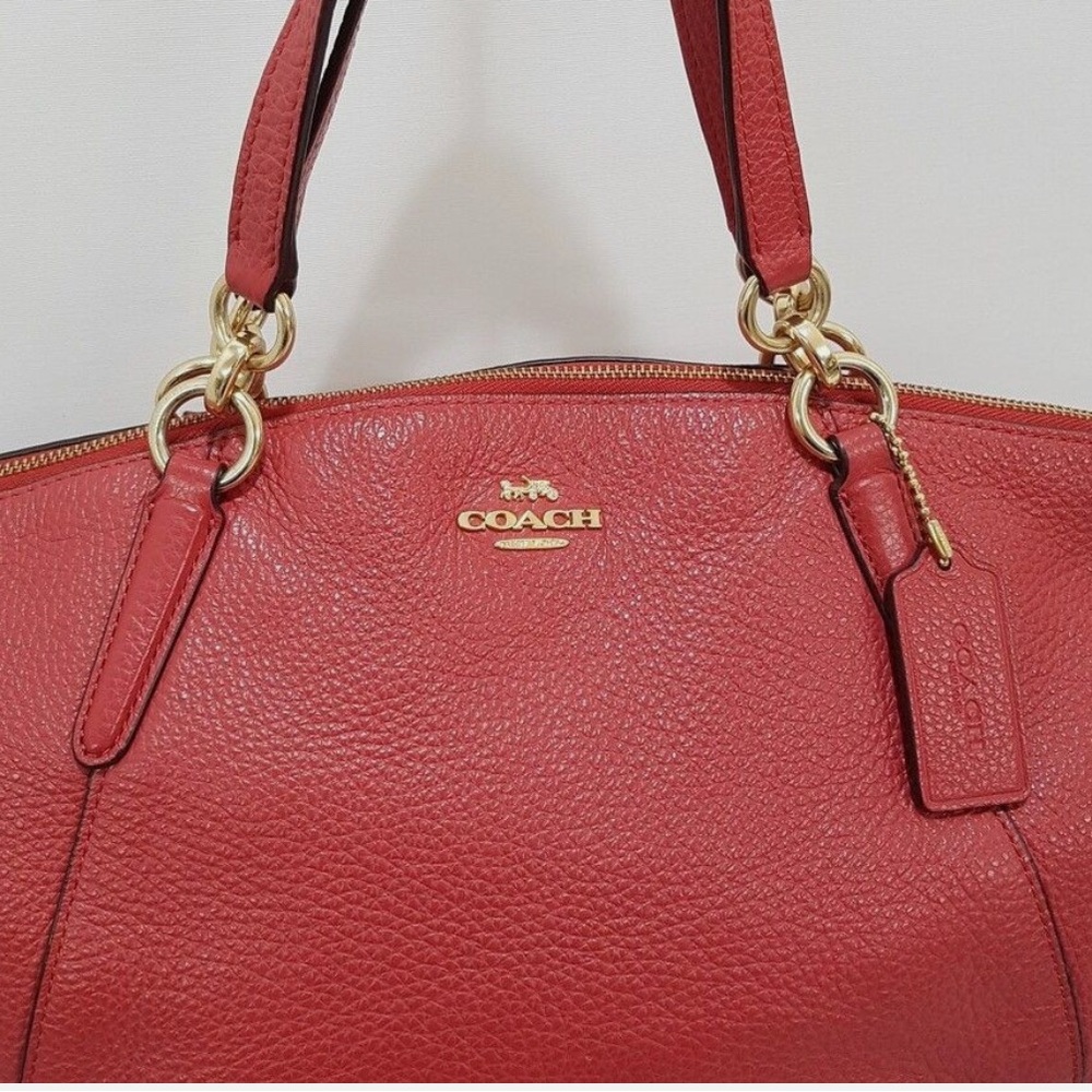 Coach Red Leather Women's Bag - Picture 3 of 5